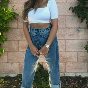 CARMAR LF Criss Cross Waistband High Waisted Jeans
